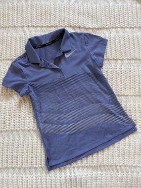 Nike Lavender-Blue Dri-FIT Striped Polo